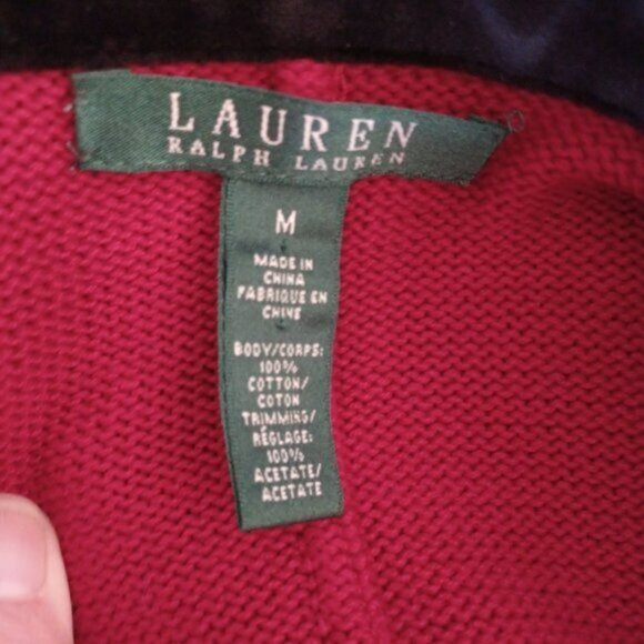 Vintage Military Lauren Ralph Lauren‎ cotton cardigan sweater M - Picture 4 of 4